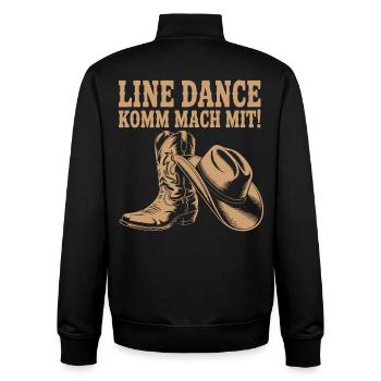 Line Dance Come join us! Cowboy Hat Western Boots - Unisex Organic Zip Sweatshirt by Stanley/Stella - black - Back - AI Model Male 185 light (185cm)