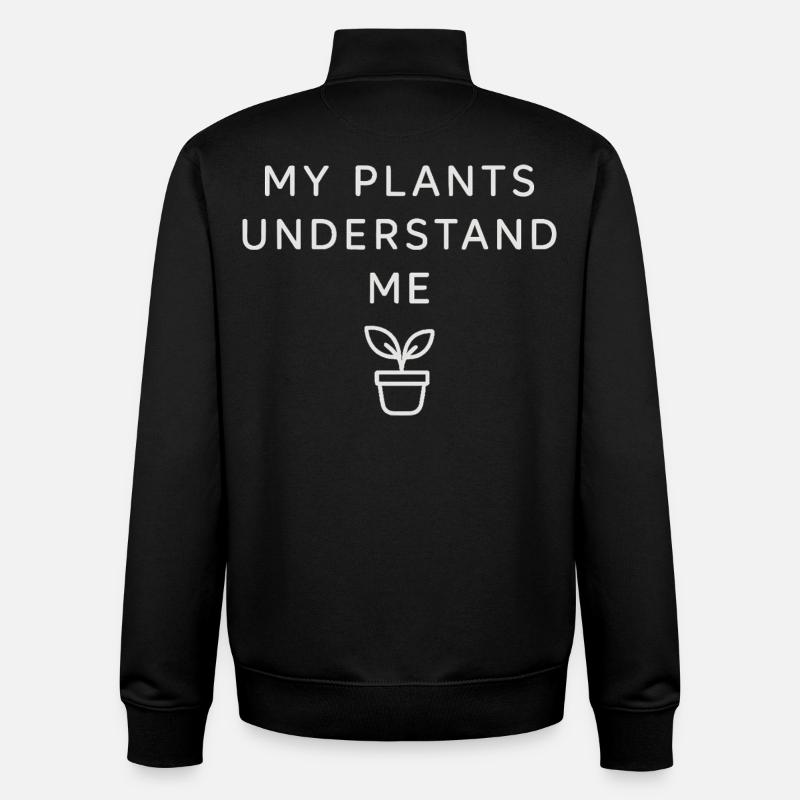 Mes plantes me comprennent - Sweat zippé unisexe en coton bio Stanley/Stella - noir