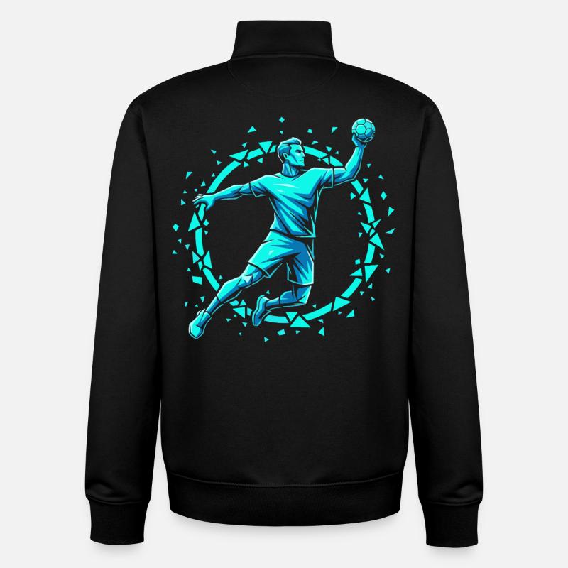 Handball Leidenschaft Hitze Training Geschenk - Unisex Organic Zip Sweatshirt von Stanley/Stella - Schwarz