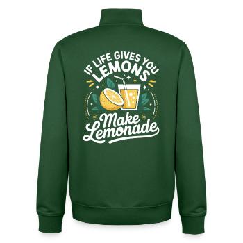 Si la vie te donne des citrons, fais de la limonade - Sweat zippé unisexe en coton bio Stanley/Stella - vert bouteille - Dos - AI Model Male 185 dark (185cm)