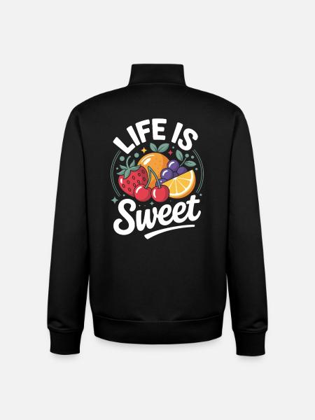 La vie est douce - Sweat zippé unisexe en coton bio Stanley/Stella - noir