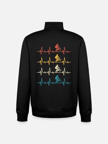 Retro Heartbeat BMX - Unisex Organic Zip Sweatshirt von Stanley/Stella - Schwarz