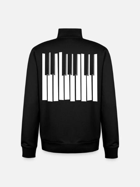 Piano Keyboard Strip Pattern - Unisex Organic Zip Sweatshirt by Stanley/Stella - black