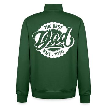 The Best Dad EST 1976 - Unisex Organic Zip Sweatshirt by Stanley/Stella - bottle green - Back - AI Model Male 185 dark (185cm)