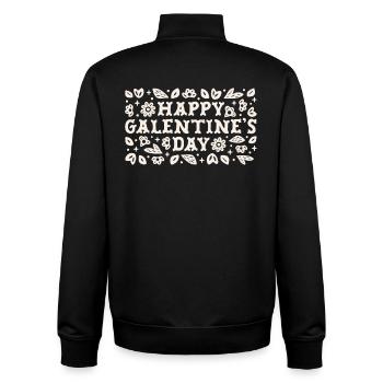 Frohen Galentine's Day, Freunde, Valentinsgrüße, - Unisex Organic Zip Sweatshirt von Stanley/Stella - Schwarz - Hinten - AI Model Male 185 light (185cm)