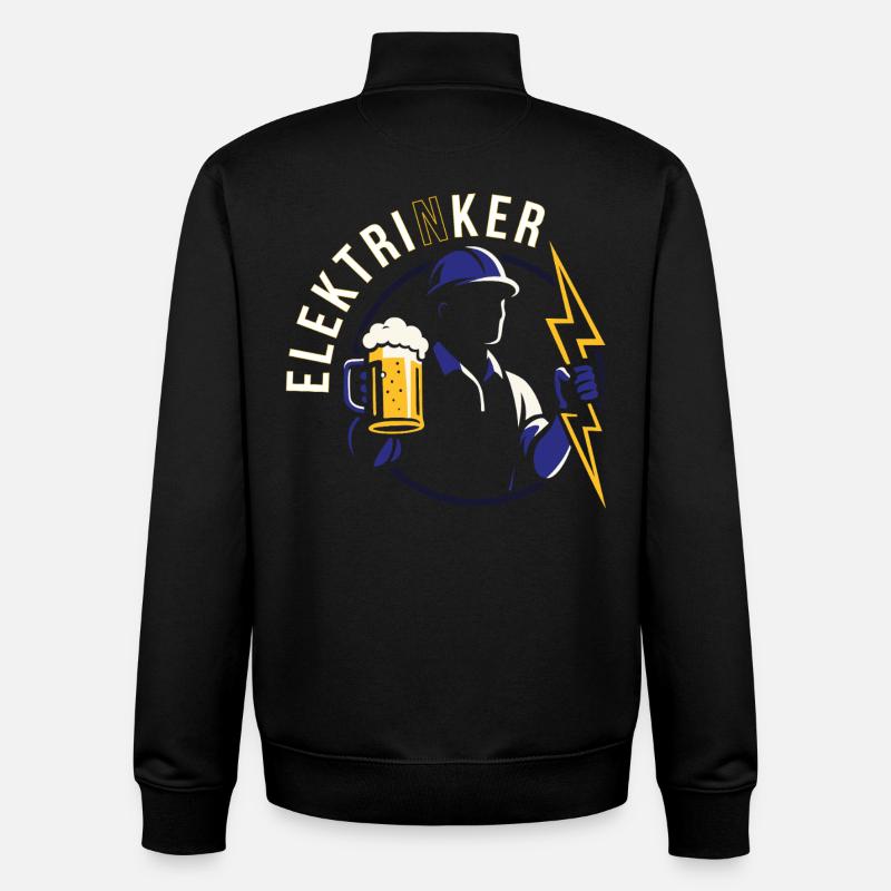 Elektrinker Electrician Funny Pun Gift - Unisex Organic Zip Sweatshirt by Stanley/Stella - black