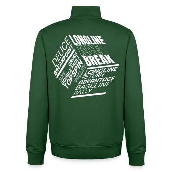 Glossaire du tennis de la pause à la volée - Sweat zippé unisexe en coton bio Stanley/Stella - vert bouteille - Dos - AI Model Male 185 dark (185cm)