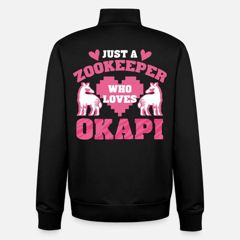 Zookeeper Who Loves Okapi - Unisex Organic Zip Sweatshirt von Stanley/Stella - Schwarz