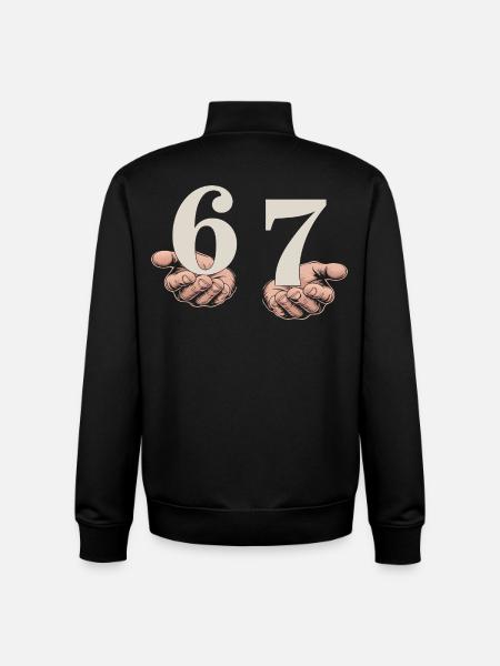 6-7 Gen Alpha Meme | Slanghumor-trenden - Stanley/Stella unisex sweatshirt med lynlås i økologisk - sort