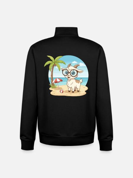 Süße Ziege mit Brille Strandsommerurlaub - Unisex Organic Zip Sweatshirt von Stanley/Stella - Schwarz