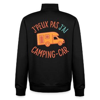 Jpeux pas jai camping-car - Sweat zippé unisexe en coton bio Stanley/Stella - noir - Dos - AI Model Male 185 light (185cm)