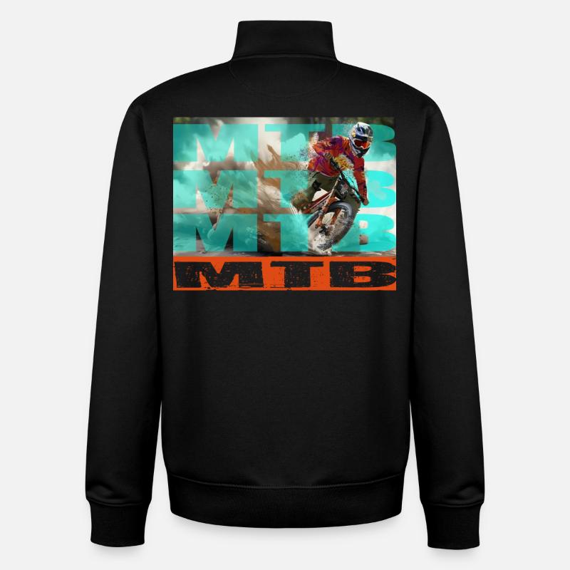 Vélo VTT - Sweat zippé unisexe en coton bio Stanley/Stella - noir