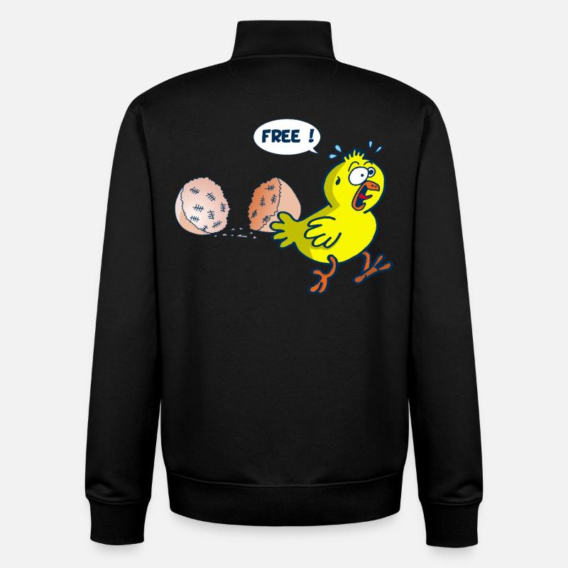 La libération du poussin - Sweat zippé unisexe en coton bio Stanley/Stella - noir