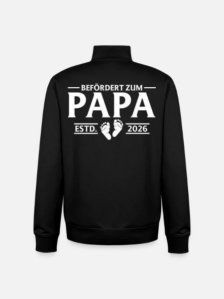 Befördert zum Papa 2026 Vaterschaft - Unisex Organic Zip Sweatshirt von Stanley/Stella - Schwarz