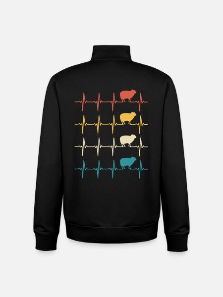 Heartbeat Sheep Sheep - Unisex Organic Zip Sweatshirt by Stanley/Stella - black