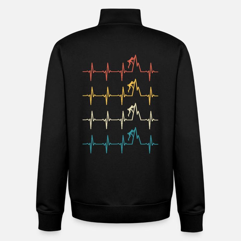 Kletternder Herzschlag-Kletterer - Unisex Organic Zip Sweatshirt von Stanley/Stella - Schwarz