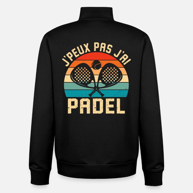 I can't I have padel - Unisex Organic Zip Sweatshirt by Stanley/Stella - black
