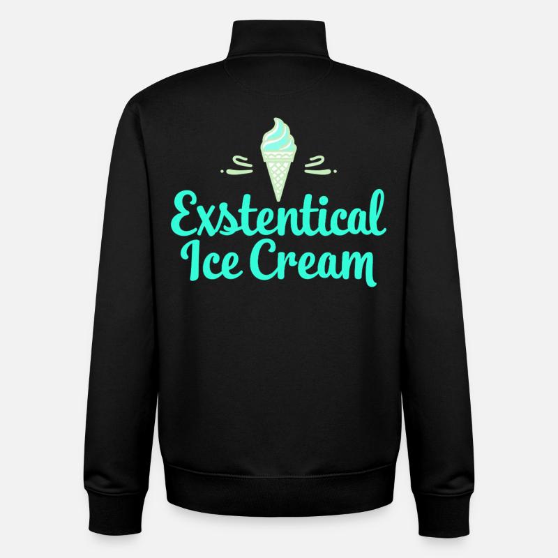 Existenzielle Eiscreme Lustiger Spruch Eis Waffel - Unisex Organic Zip Sweatshirt von Stanley/Stella - Schwarz