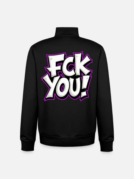 FCK YOU lettering provocative statement - Unisex Organic Zip Sweatshirt by Stanley/Stella - black