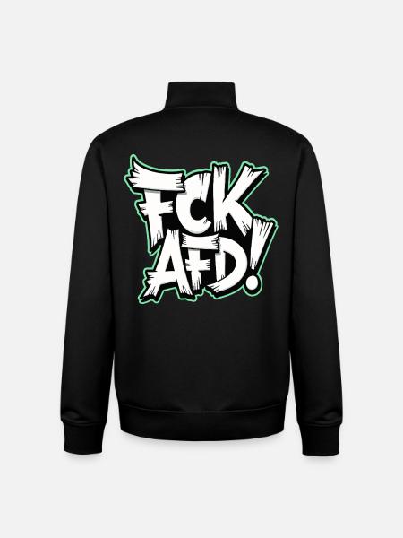 FCK AFD politisches Statement gegen Rechts - Unisex Organic Zip Sweatshirt von Stanley/Stella - Schwarz