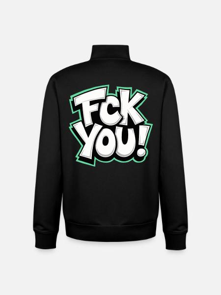 FCK YOU lettering provocative statement - Unisex Organic Zip Sweatshirt by Stanley/Stella - black