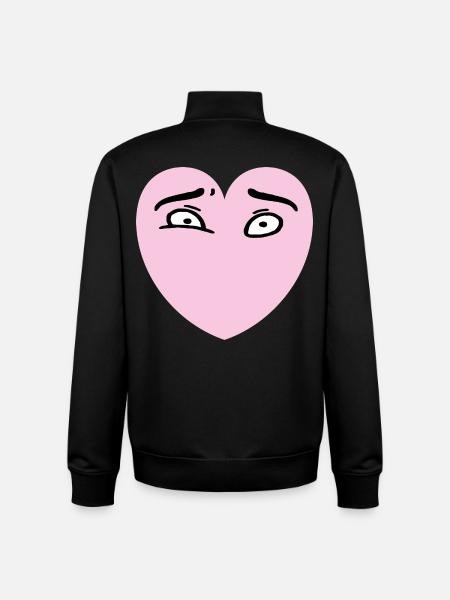 Heart Eyes - Sweat zippé unisexe en coton bio Stanley/Stella - noir