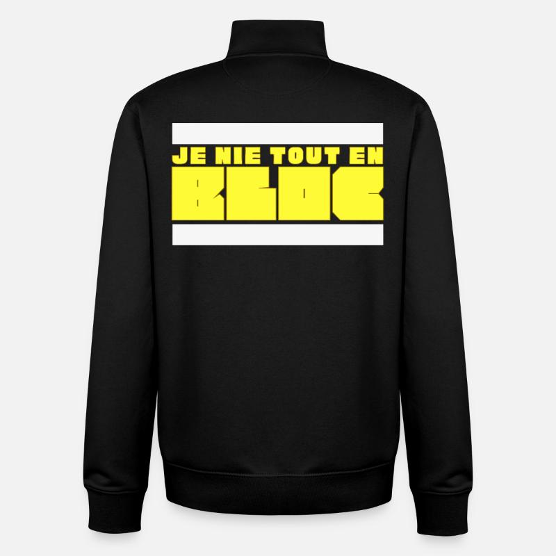 Je nie tout en bloc - Sweat zippé unisexe en coton bio Stanley/Stella - noir