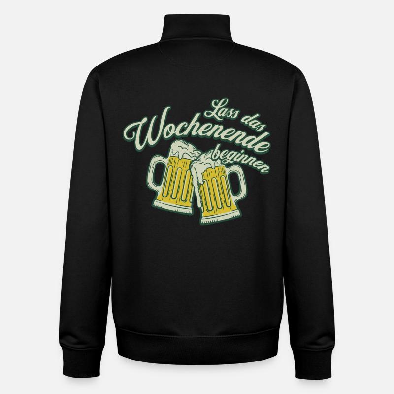 Wochenende Anstoßen Bier Alkohol Männer - Unisex Organic Zip Sweatshirt von Stanley/Stella - Schwarz