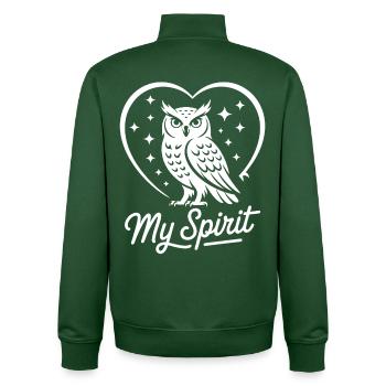 Owl in the Heart My Spirit Silhouette - Unisex Organic Zip Sweatshirt by Stanley/Stella - bottle green - Back - AI Model Male 185 dark (185cm)