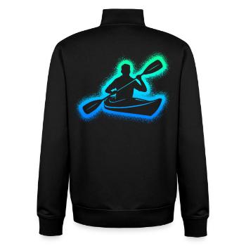 Canoe Paddle Boat Kids Boys Men Kayak - Unisex Organic Zip Sweatshirt by Stanley/Stella - black - Back - AI Model Male 185 light (185cm)