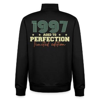 1997 - Unisex Organic Zip Sweatshirt von Stanley/Stella - Schwarz - Hinten - AI Model Male 185 light (185cm)