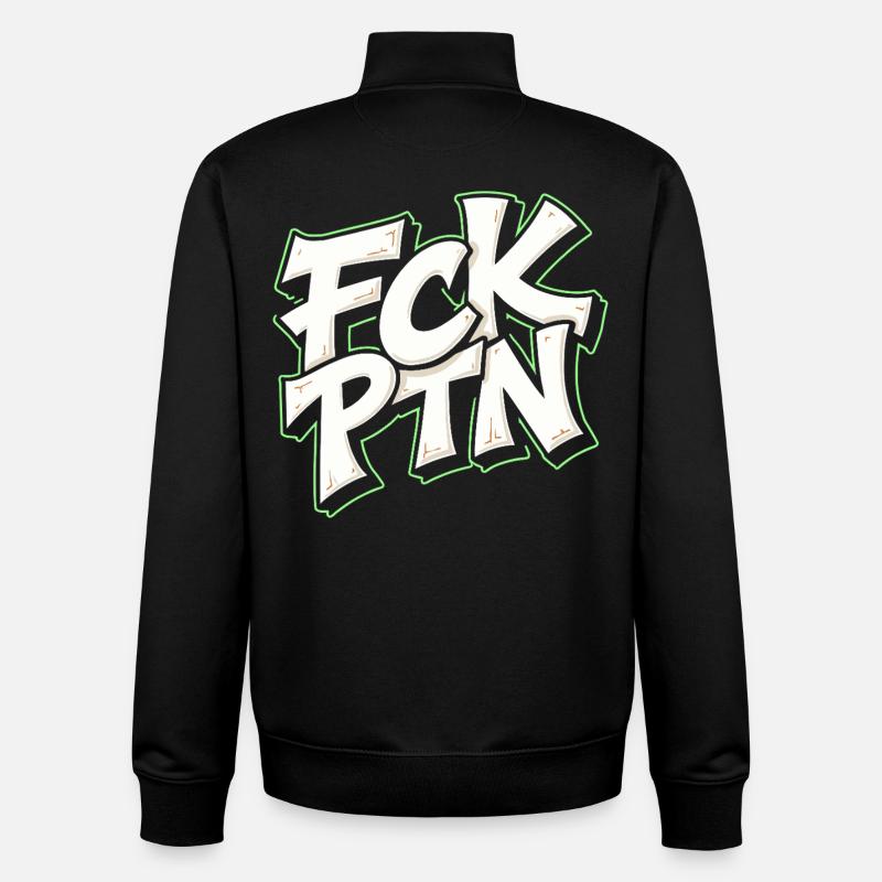 FCK PTN Anti Putin Statement - Unisex Organic Zip Sweatshirt von Stanley/Stella - Schwarz