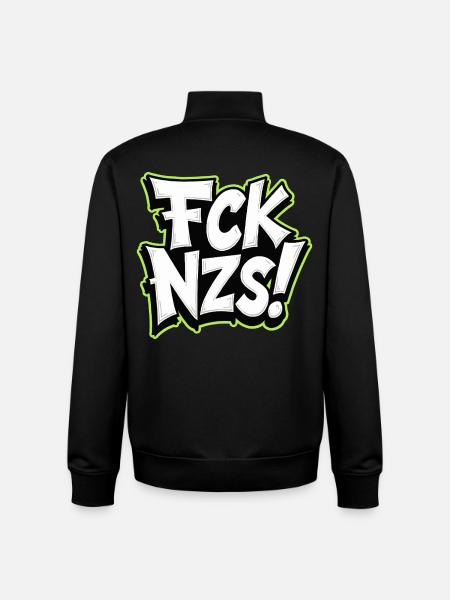 FCK NZS Statement against Racism - Unisex Organic Zip Sweatshirt by Stanley/Stella - black
