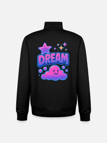 DREAM Cloud Neon Kawaii Motif - Unisex Organic Zip Sweatshirt by Stanley/Stella - black