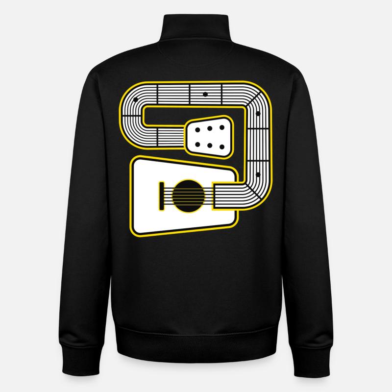 Abstract Shape Guitar - Unisex Organic Zip Sweatshirt by Stanley/Stella - black