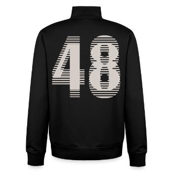 Numéro de course 48 – Passion du sport automobile - Sweat zippé unisexe en coton bio Stanley/Stella - noir - Dos - AI Model Male 185 light (185cm)