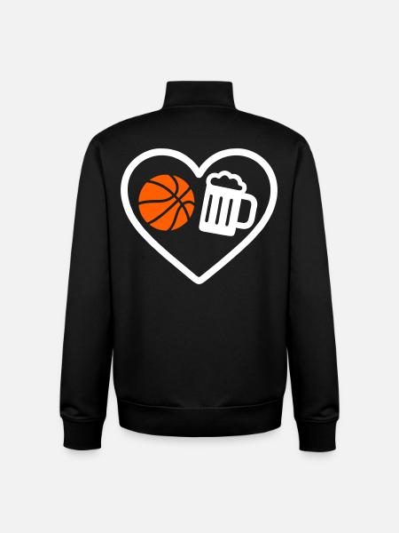 Heart Basketball Beer - Unisex Organic Zip Sweatshirt by Stanley/Stella - black