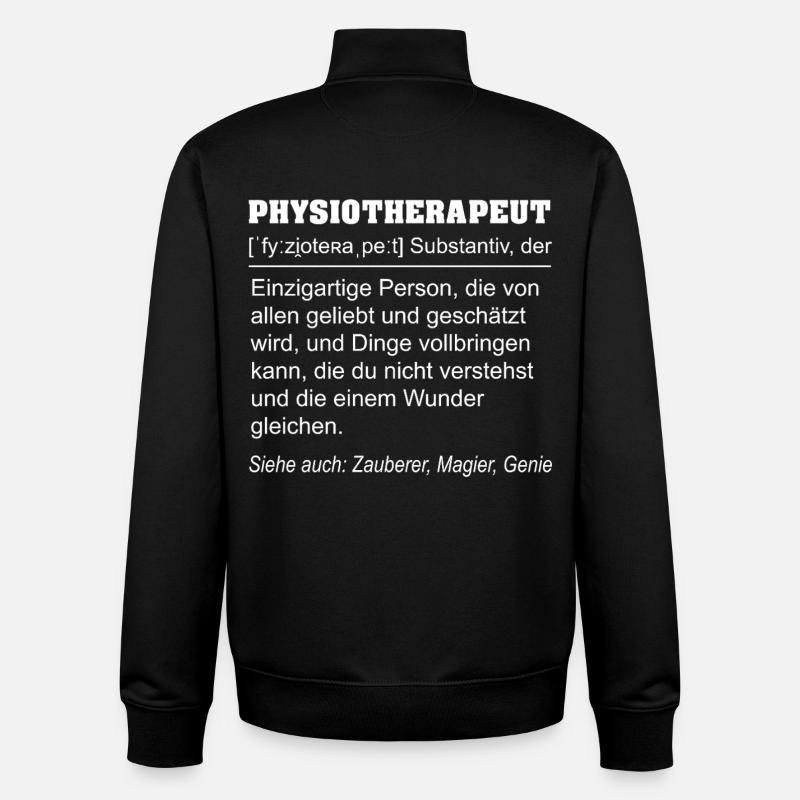 Physiotherapeut Definition lustig - Unisex Organic Zip Sweatshirt von Stanley/Stella - Schwarz