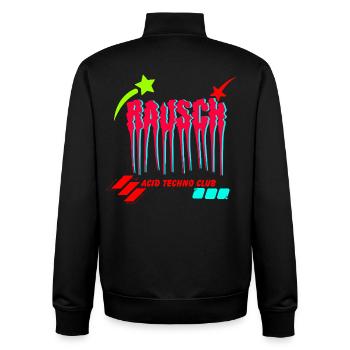 RAUSCH Acid Techno Club - Melting Glitch Typograph - Unisex Organic Zip Sweatshirt by Stanley/Stella - black - Back - AI Model Male 185 light (185cm)