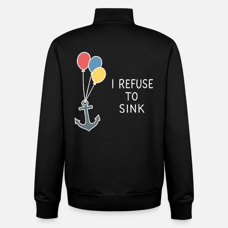 Refuse to Sink – Starch & Sea - Unisex Organic Zip Sweatshirt by Stanley/Stella - black