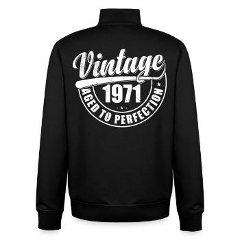 Geburtstagsgeschenk 1971 Jahrgang 1971 Retro 1971 - Unisex Organic Zip Sweatshirt von Stanley/Stella - Schwarz - Hinten - AI Model Male 185 light (185cm)