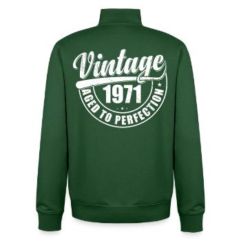 Geburtstagsgeschenk 1971 Jahrgang 1971 Retro 1971 - Unisex Organic Zip Sweatshirt von Stanley/Stella - Flaschengrün - Hinten - AI Model Male 185 dark (185cm)
