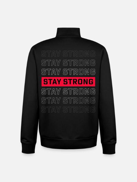 RESTEZ FORT – Starkes Statement Design - Sweat zippé unisexe en coton bio Stanley/Stella - noir
