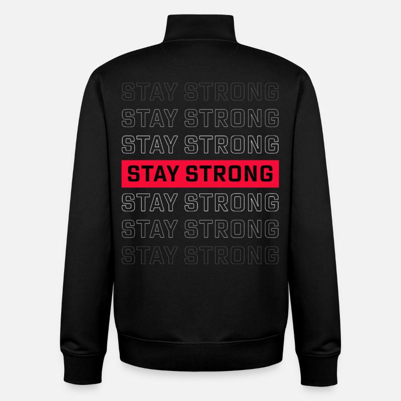 STAY STRONG – Starkes Statement Design - Unisex Organic Zip Sweatshirt von Stanley/Stella - Schwarz
