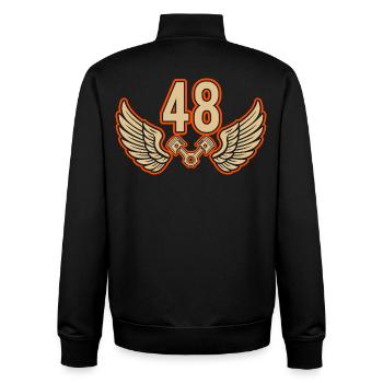 Numéro de course 48 – Passion du sport automobile - Sweat zippé unisexe en coton bio Stanley/Stella - noir - Dos - AI Model Male 185 light (185cm)
