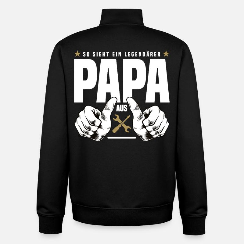 Legendärer Papa - Unisex Organic Zip Sweatshirt von Stanley/Stella - Schwarz