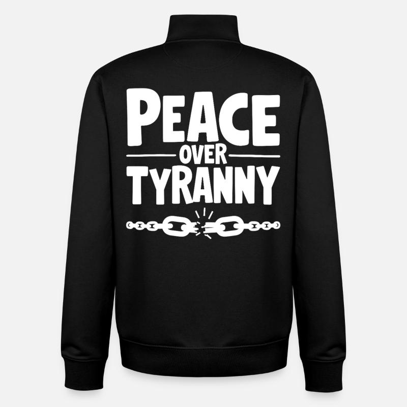 Peace Over Tyranny Chain Breaks - Unisex Organic Zip Sweatshirt by Stanley/Stella - black