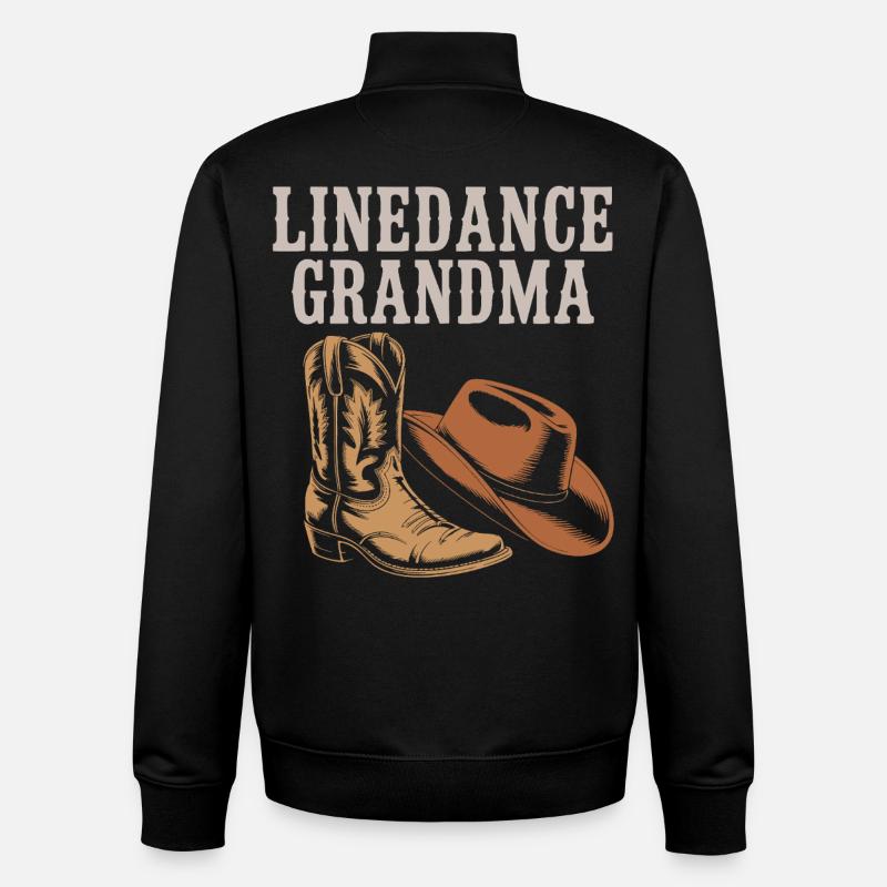 Line Dance Grandma Boots - Unisex Organic Zip Sweatshirt by Stanley/Stella - black