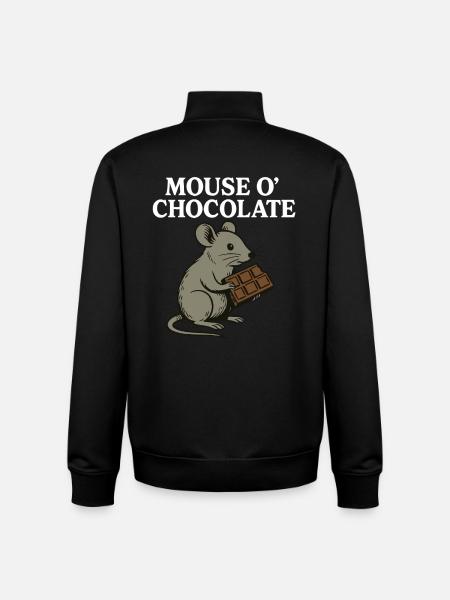 Mouse o'Chocolate Funny Pun Mouse - Unisex Organic Zip Sweatshirt by Stanley/Stella - black