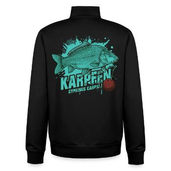 Carp – The King of the Lake - Unisex Organic Zip Sweatshirt by Stanley/Stella - black - Back - AI Model Male 185 light (185cm)